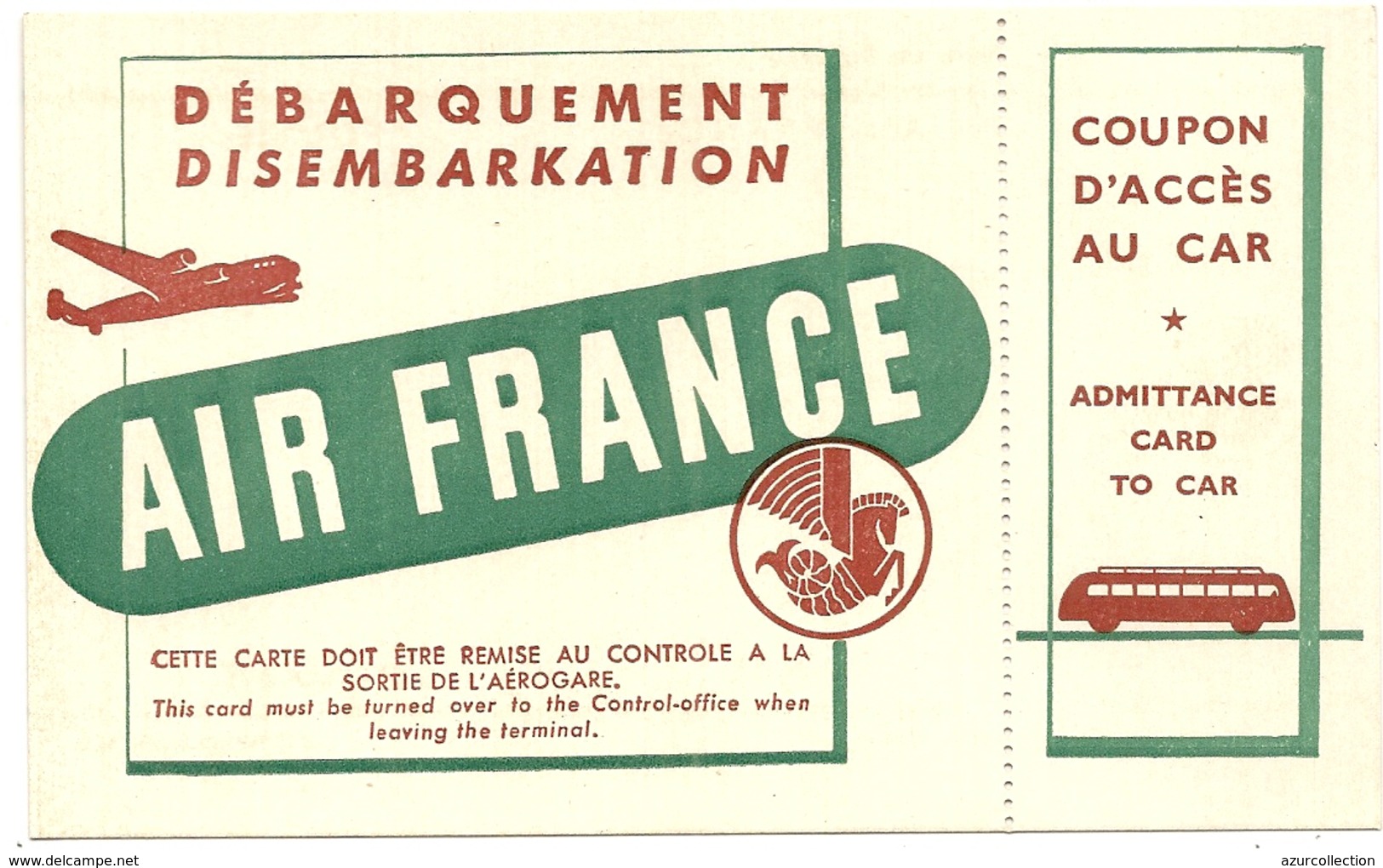 CARTE DE DEBARQUEMENT AIR FRANCE - Boarding Passes