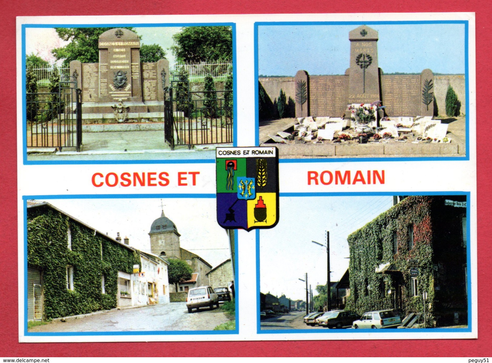 54. Cosnes Et Romain ( Longwy). Multi-vues Et Blason 1987 - Autres & Non Classés