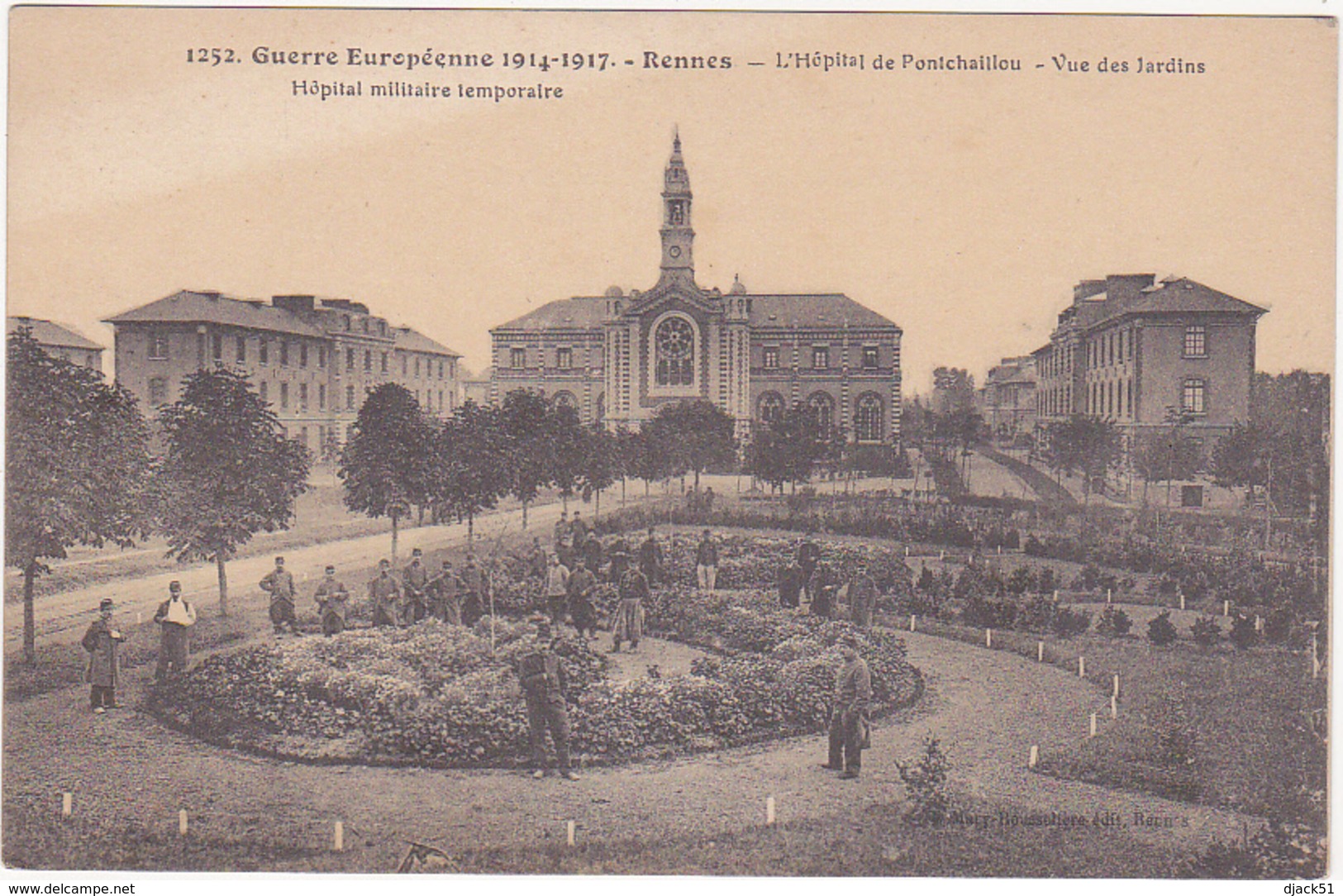 Guerre Européenne 1914-1917 - Rennes - L'Hôpital De Pontchaillou - Vue Des Jardins - Hôpital Militaire Temporaire - Rennes