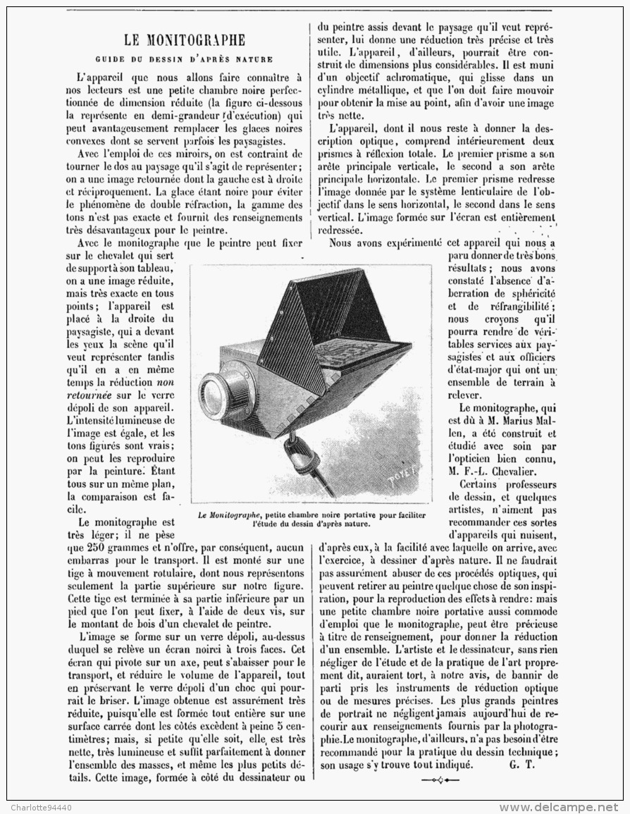 LE MONITOGRAPHE Guide Du Dessin D'aprés Nature 1885 - Other & Unclassified