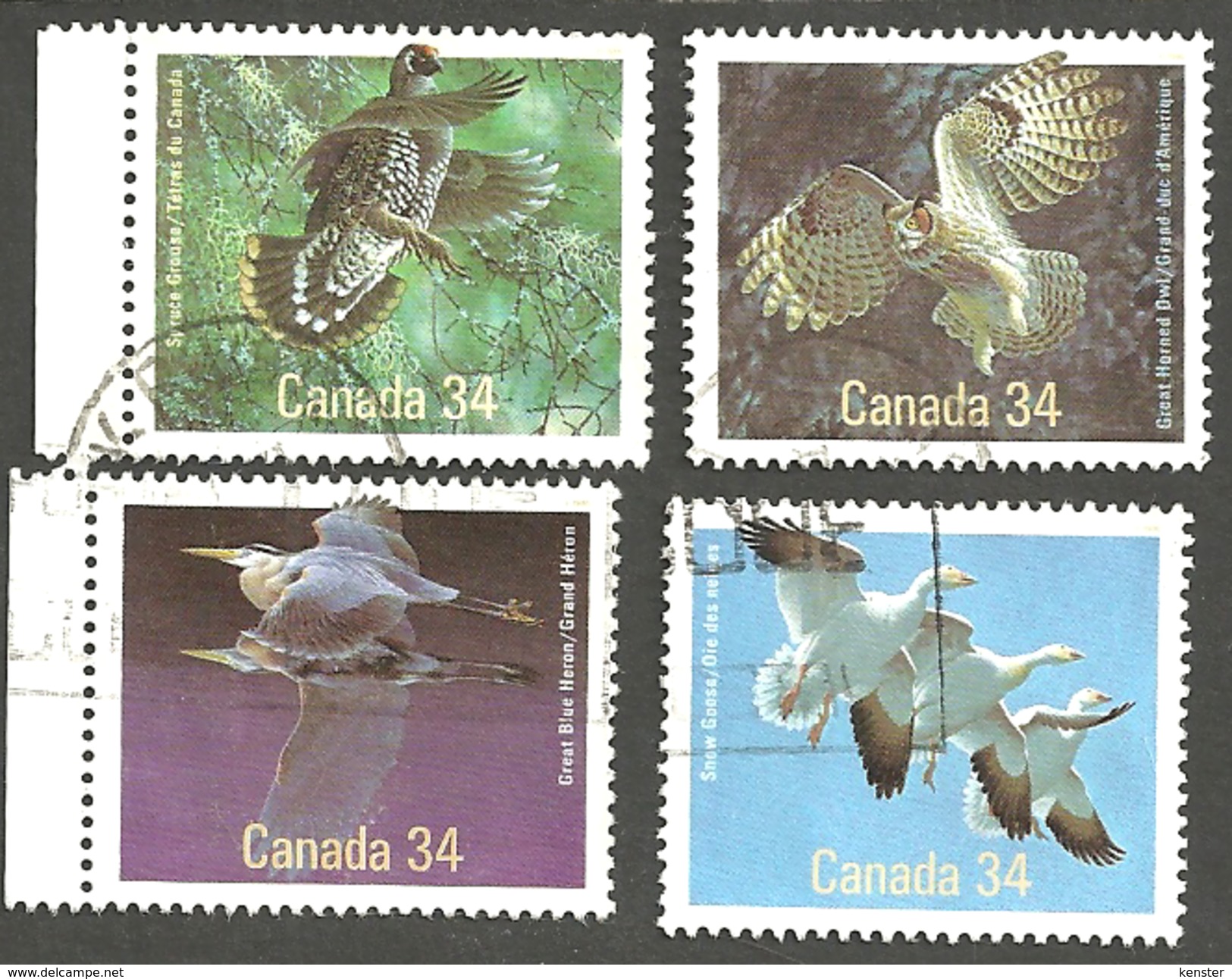 Sc. # 1095-98 Birds Of Canada Set Used 1986 K245 - Used Stamps