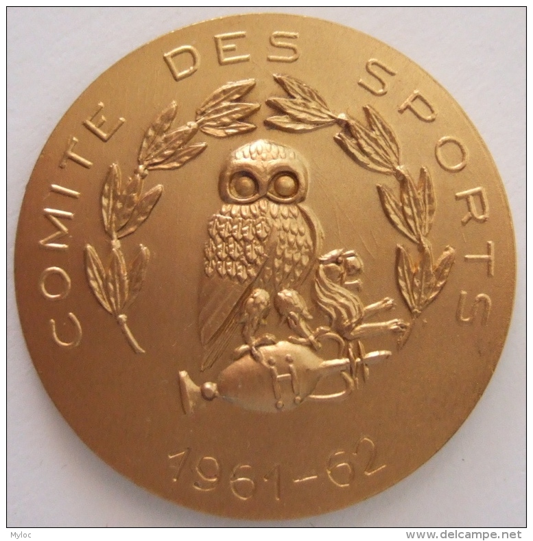 Médaille. Université Libre De Belgique. Comité Des Sports 1961-1962. Diam. 40mm - 27gr. - Professionnels / De Société
