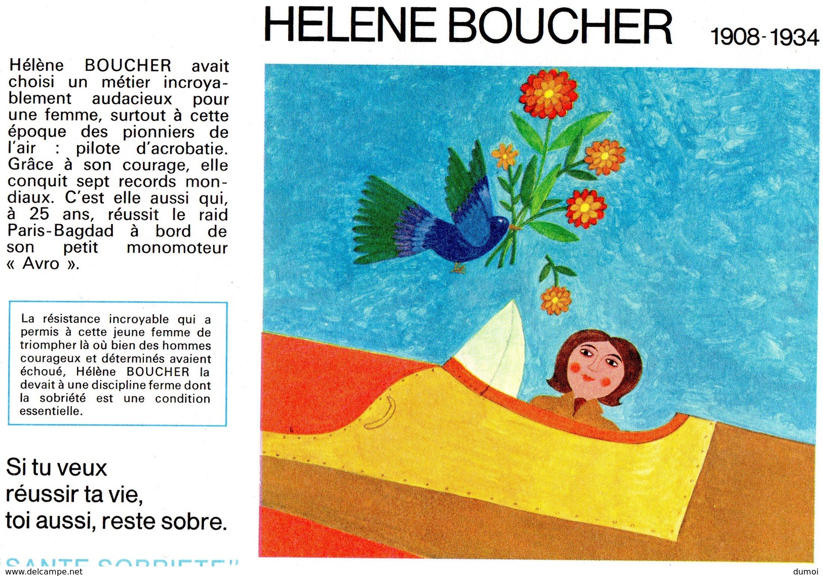 Buvard  -  HELENE BOUCHER 1908-1934 - Transports