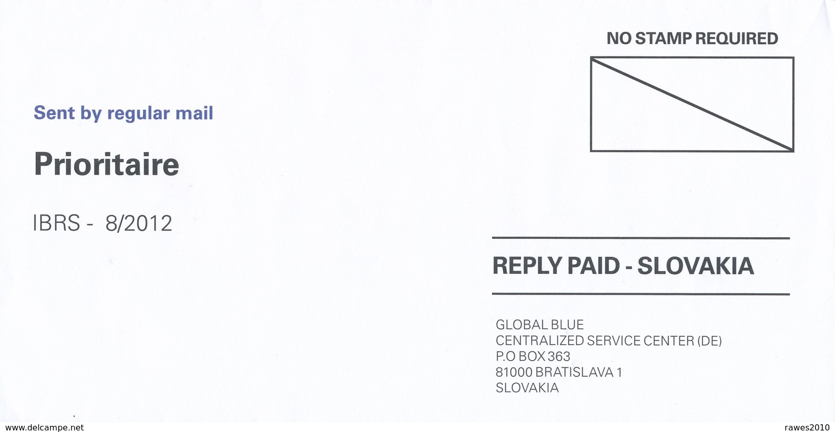 Slowakei Bratislava Prioritaire Global Blue Service Center (DE) - Briefe