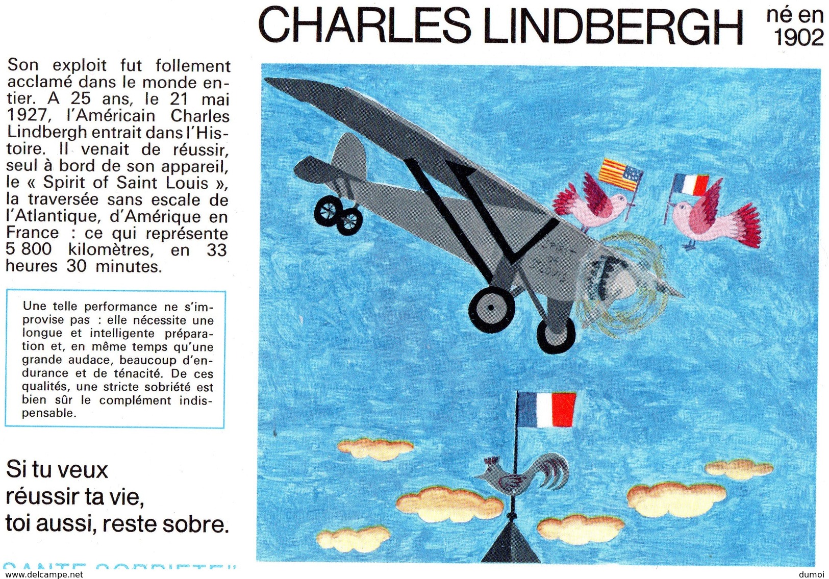 Buvard  -  CHARLES LINDBERG Né En 1902 - Transports