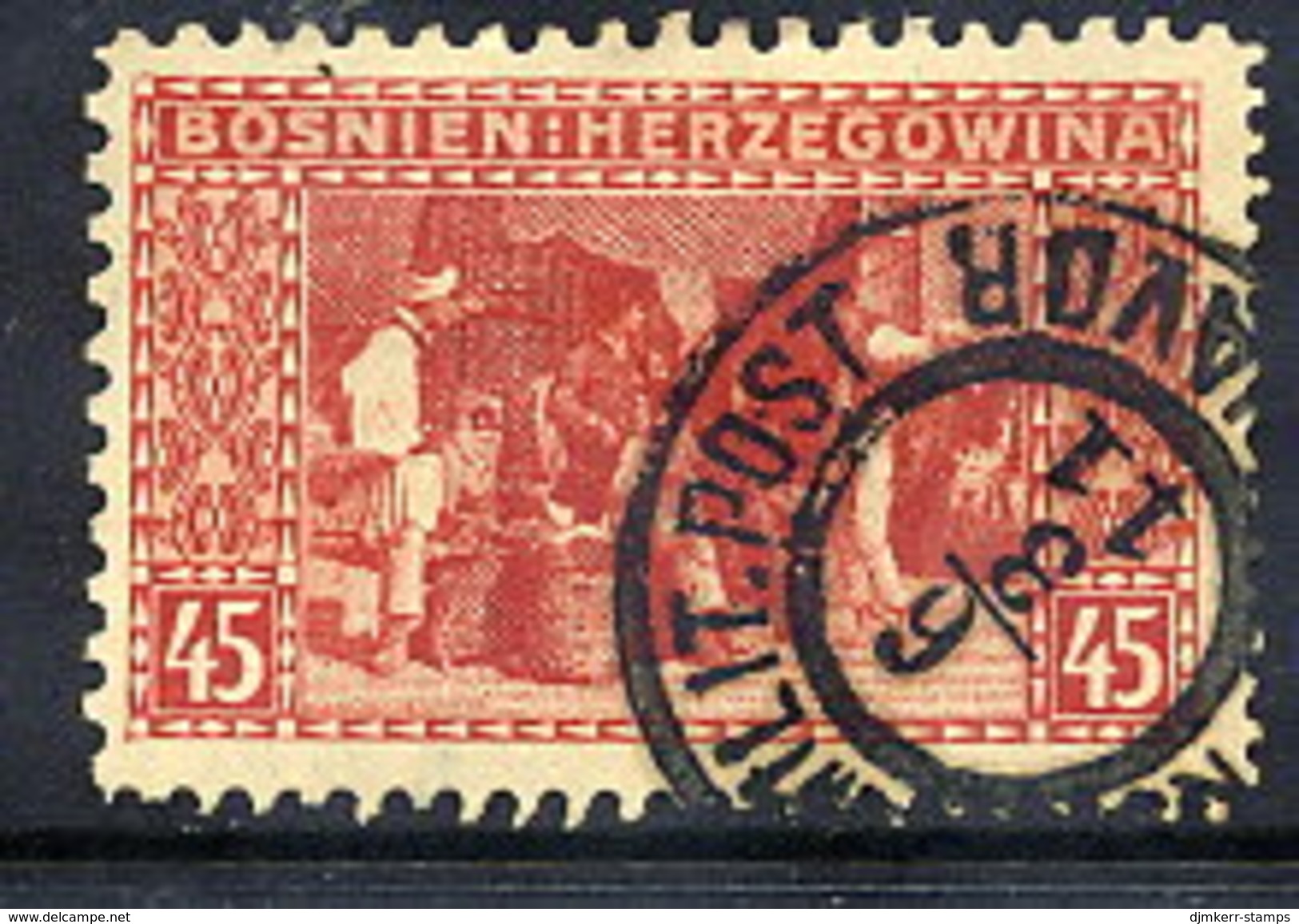 BOSNIA & HERZEGOVINA 1906 45 H.. Perforated 9¼:12½:10½;9¼ Used  Michel 40G, SG 197M Cat £40 - Bosnia And Herzegovina