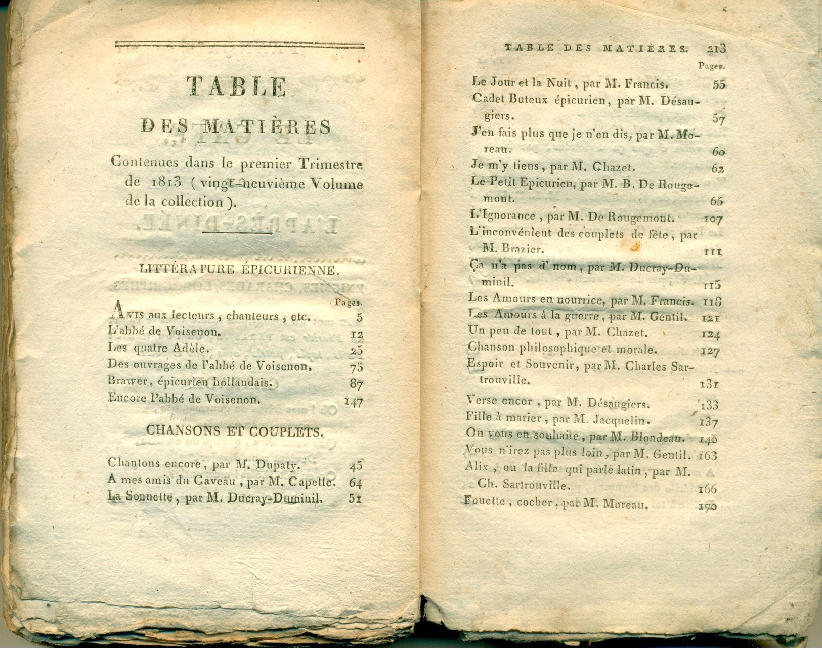 Livre - L'Epicurien français, ou les Dîners du Caveau moderne. Rions chantons, buvons. Voilà toute notre morale.