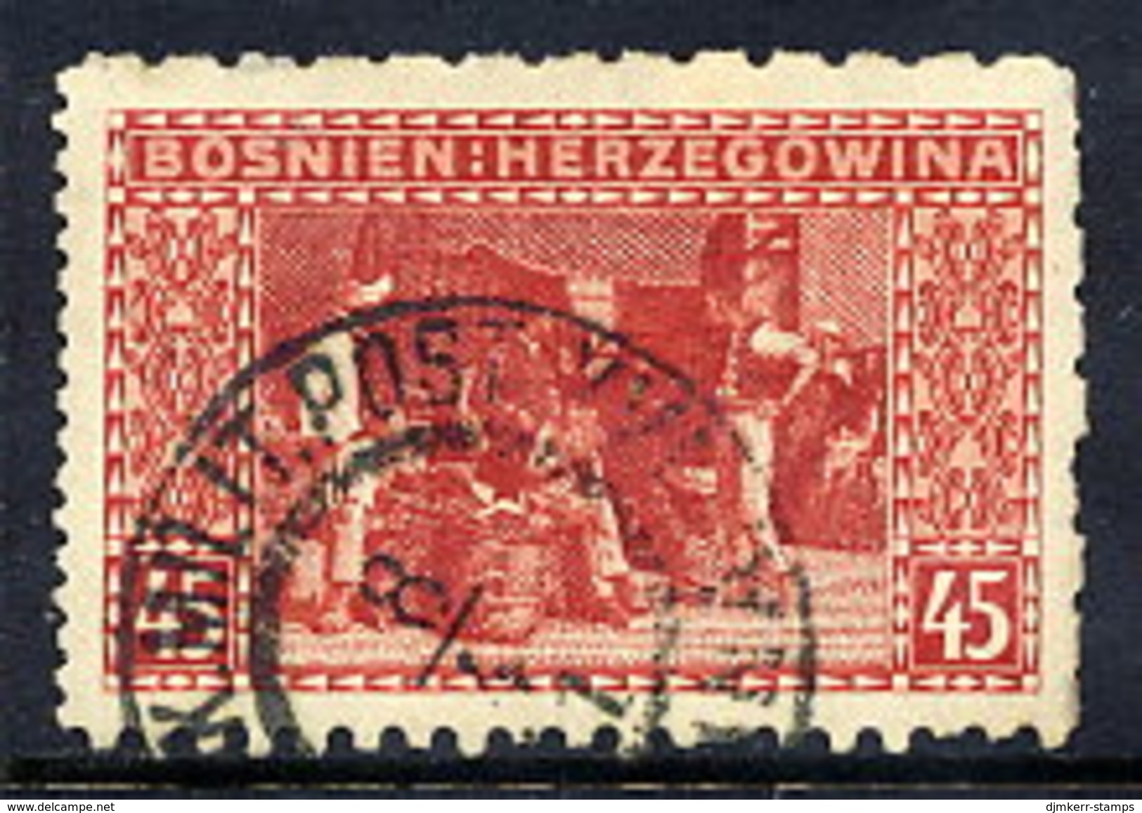 BOSNIA & HERZEGOVINA 1906 45 H.. Perforated :6½:6½:9¼:12½ Used  Michel 40G, SG 197E Cat £55 - Bosnia And Herzegovina