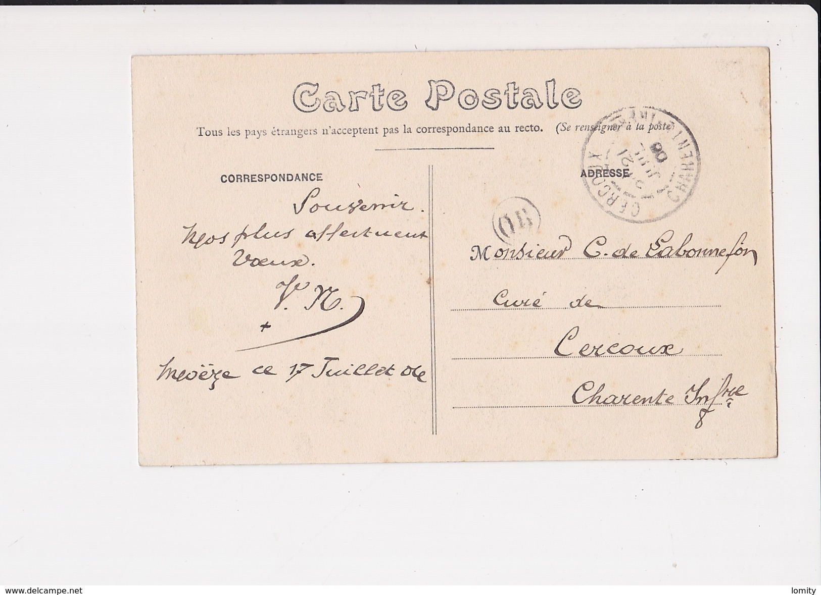 17 St Saint Froult Une Rue Cpa Animée Cachet 1906 - Autres & Non Classés