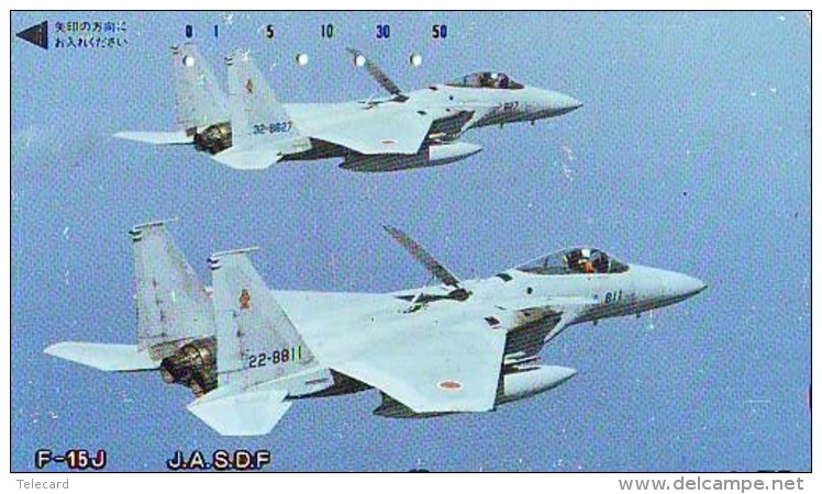 TELECARTE JAPON * MILITAIRY AVION  (596)  Flugzeuge * Airplane * Aeroplano * PHONECARD JAPAN * ARMEE * LEGER VLIEGTUIG - Army