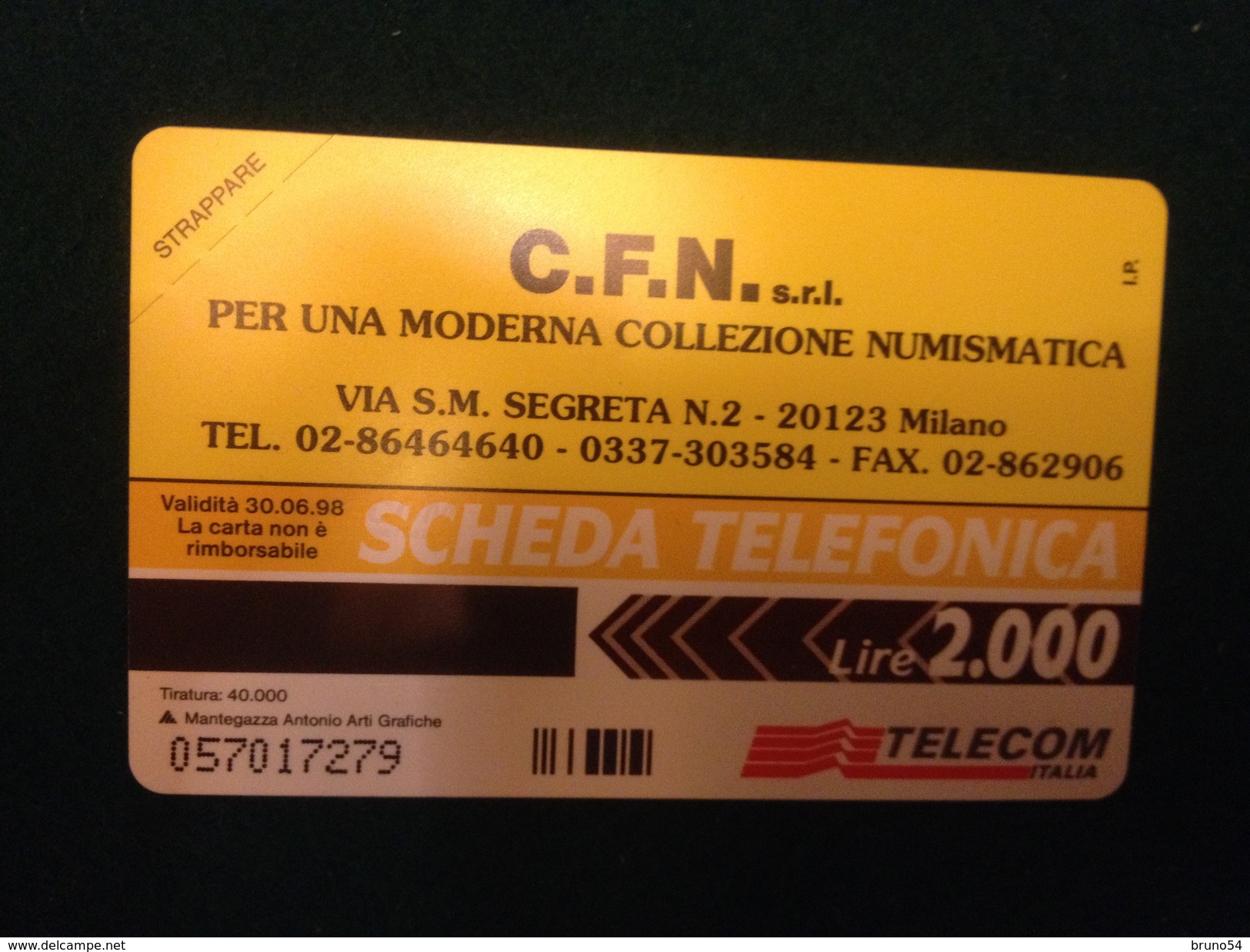 Scheda Telefonica Golden 299 C.F.N. Gatto Da Lire 2000  A Tiratura  40.000 - Private New Editions