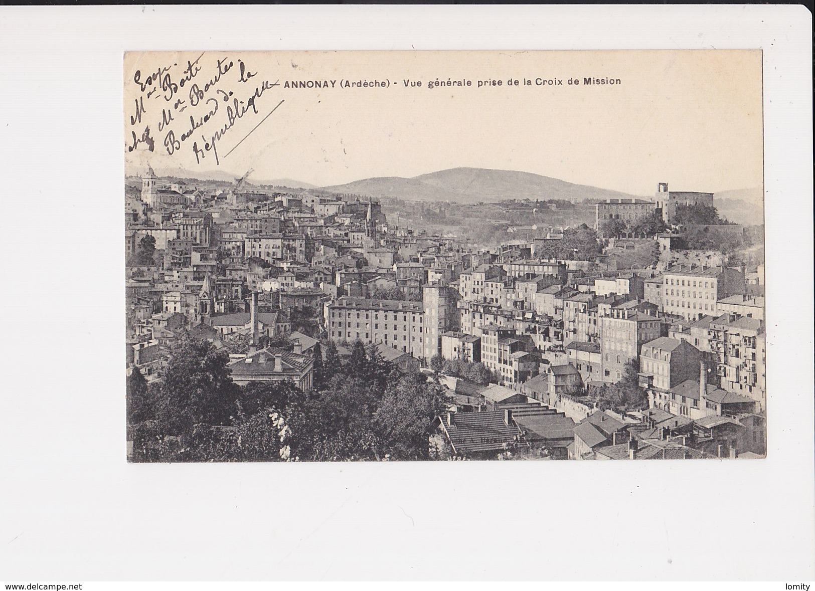 07 Annonay Vue Générale Prise De La Croix Mission Cachet 1914 - Annonay