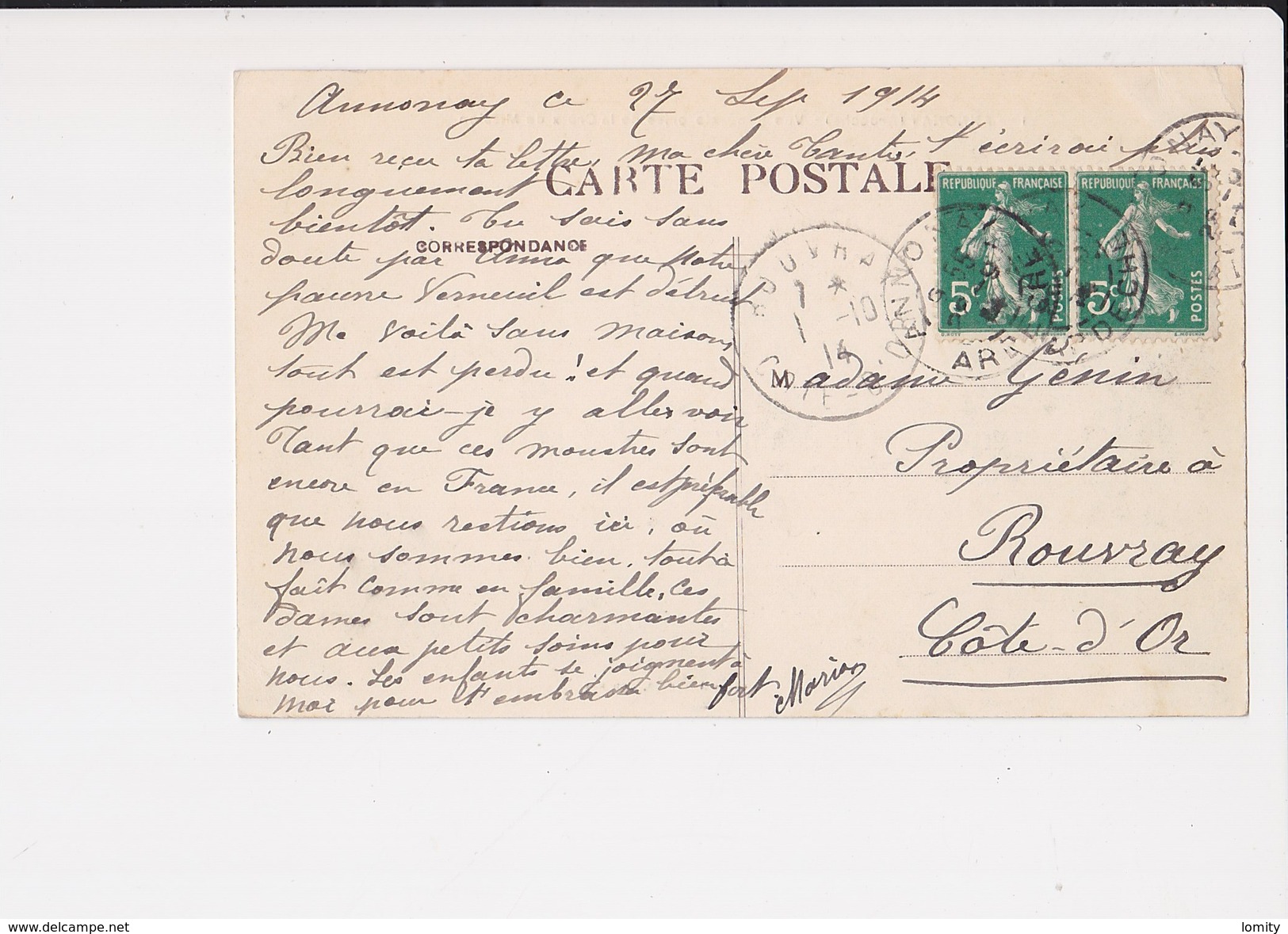 07 Annonay Vue Générale Prise De La Croix Mission Cachet 1914 - Annonay