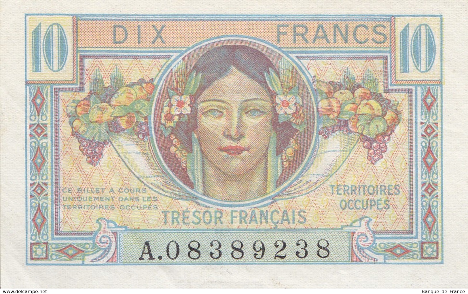 Billet 10 Francs Trésor Français 1947 FAY VF30.1 N° A.08389238 SPL - 1947 French Treasury