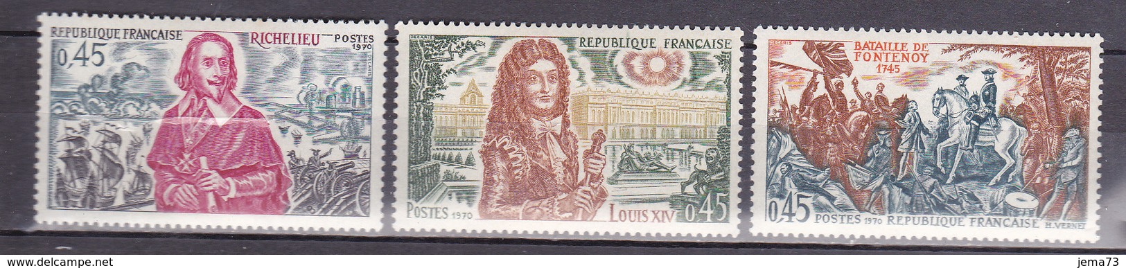 N° 1655 à 1657 Histoire De France: Richelieu, Louis VIV Bataille De Fontenoy : Timbre Neuf Sans Charnière - Unused Stamps