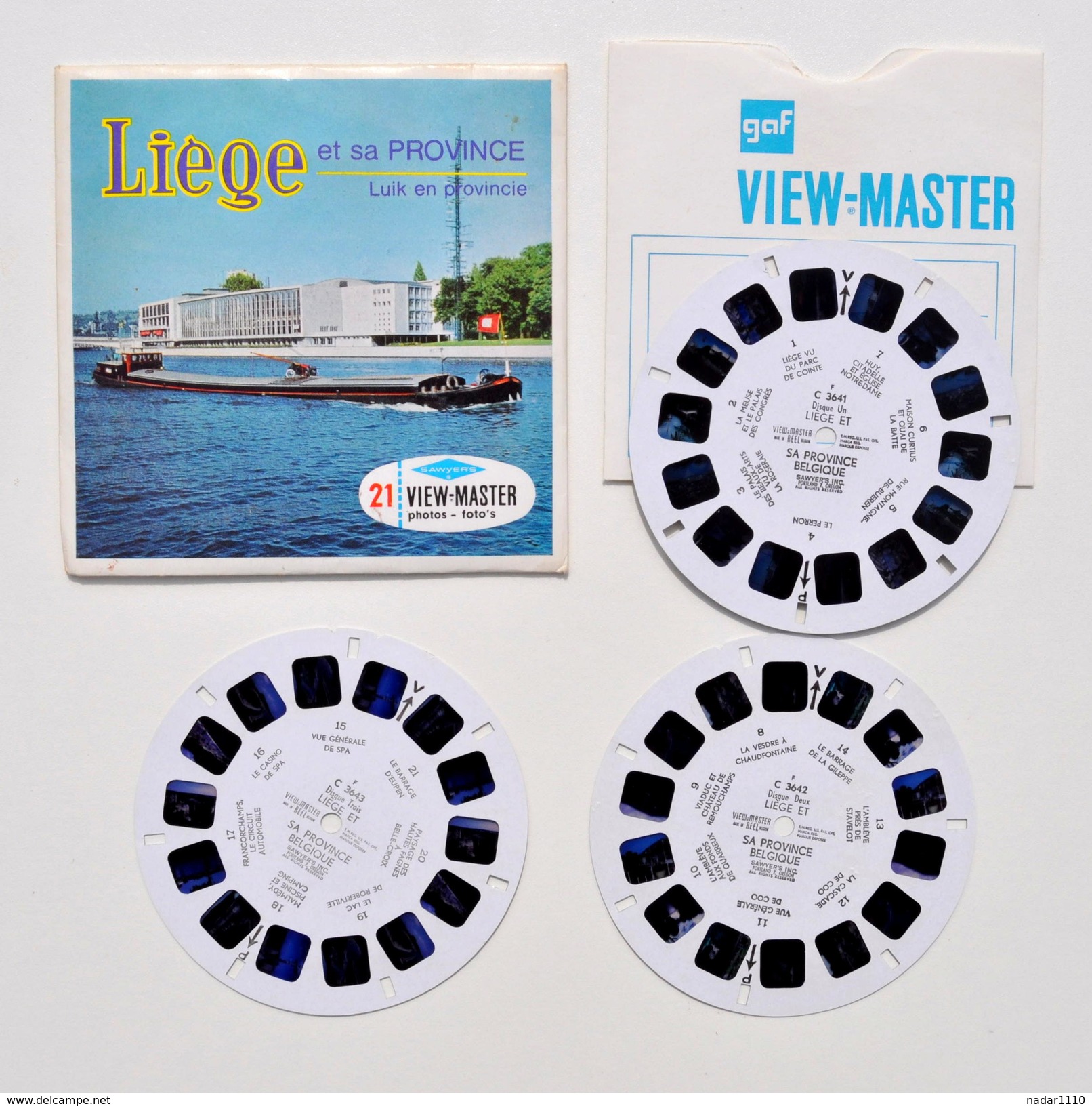 VIEW-MASTER : Liège Et Sa Province / Luik En Provincie, Années 1950 / Spa, Coo, Francorchamps, Huy, Remouchamps, Etc. - Visionneuses Stéréoscopiques