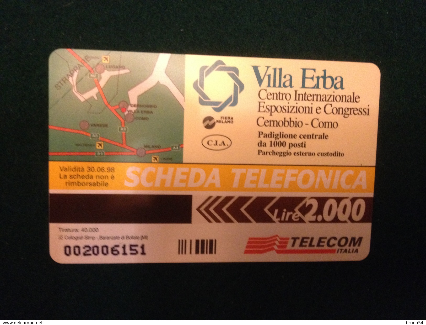 Scheda Telefonica Golden 308 Elio E Le Storie Tese Giugno 1996 Villa Erba Da Lire 2000  A Tiratura  40.000 - Privées Rééditions