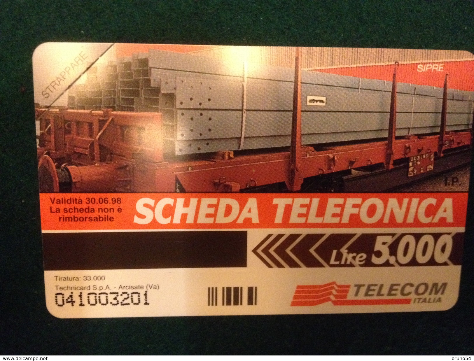Scheda Telefonica Golden 318 Sipre Piattaforma Petrolifera  Da Lire 5000  A Tiratura  33.000 - Private New Editions