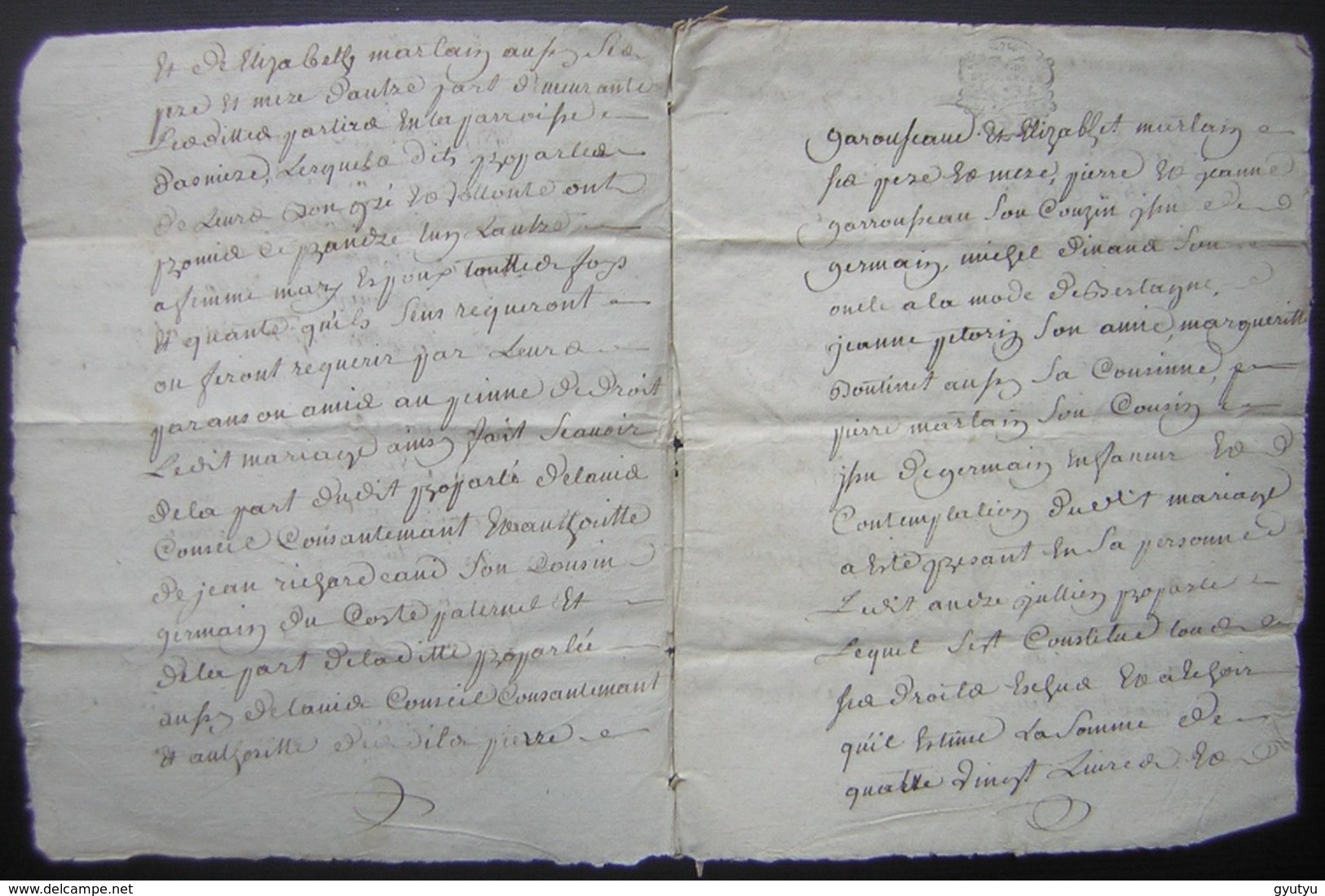 1760 Charente, Généralité De La Rochelle Mariage De André Jullien Et Marie Garroussan 8 Pages Bon état - Manuscrits