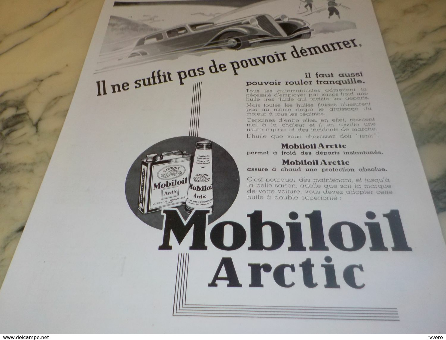 ANCIENNE PUBLICITE MOBILOIL ARCTIC 1934 - Other & Unclassified