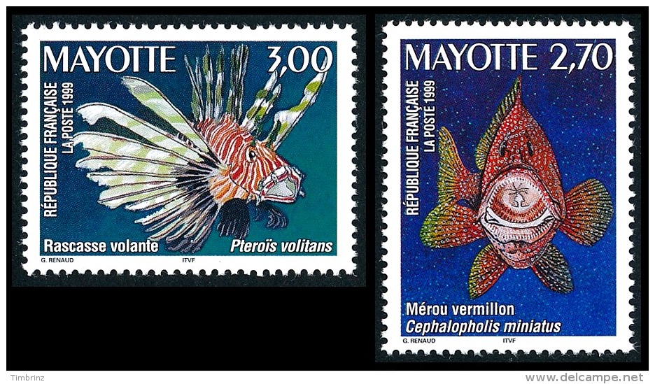 MAYOTTE Année Complète 1999 - Yv. 62 à 76D ** Variété - 19 Timbres ** MNH  ..Réf.AFA22481 - Neufs