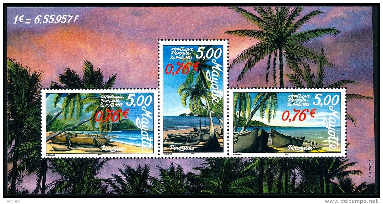 MAYOTTE Année complète 1999 - Yv. 62 à 76D ** Variété - 19 timbres ** MNH  ..Réf.AFA22481