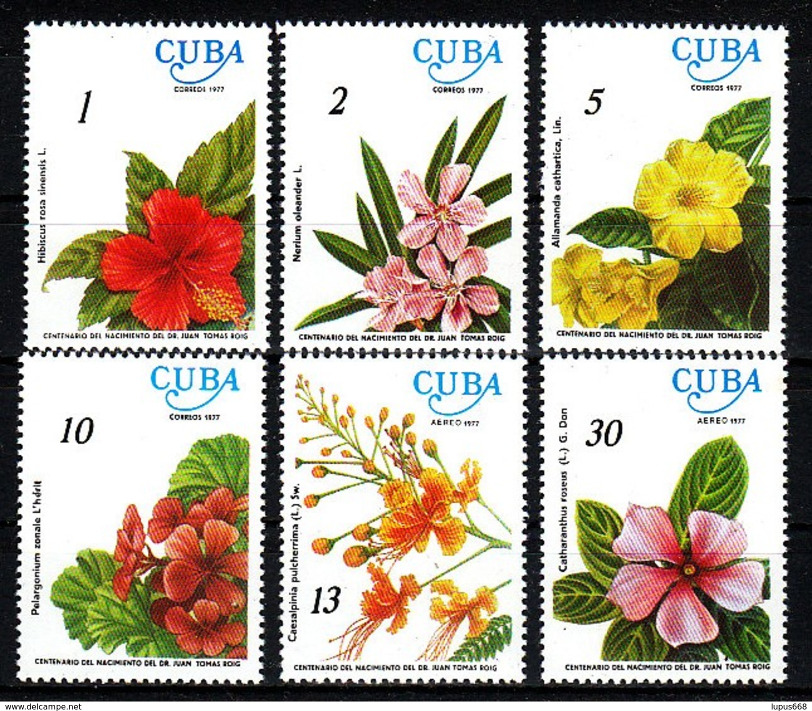 Kuba  1977 MiNr. 2217/ 2222  ** / Mnh ; 100. Geburtstag Von Juan T. Roig: Blumen - Sonstige & Ohne Zuordnung