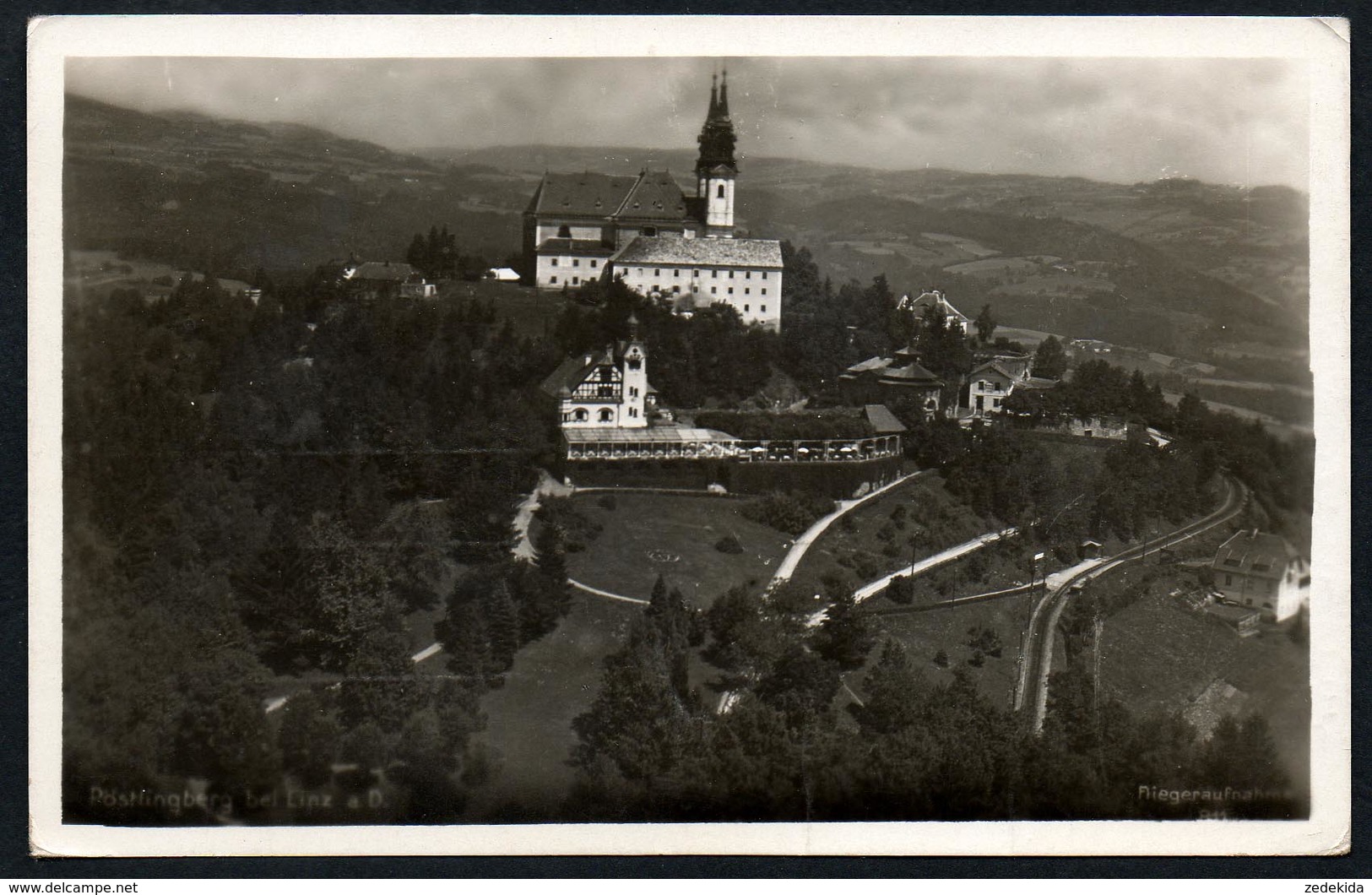 A3786 - Alte Foto Ansichtskarte - Pöstlingberg - Orig. Fliegeraufnahme Luftbild - RLM Gel 1943 - Linz Pöstlingberg