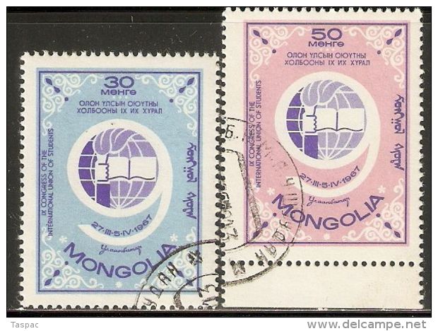 Mongolia 1967 Mi# 468-469 Used - 9th Youth Festival For Peace And Friendship, Sofia - Mongolei