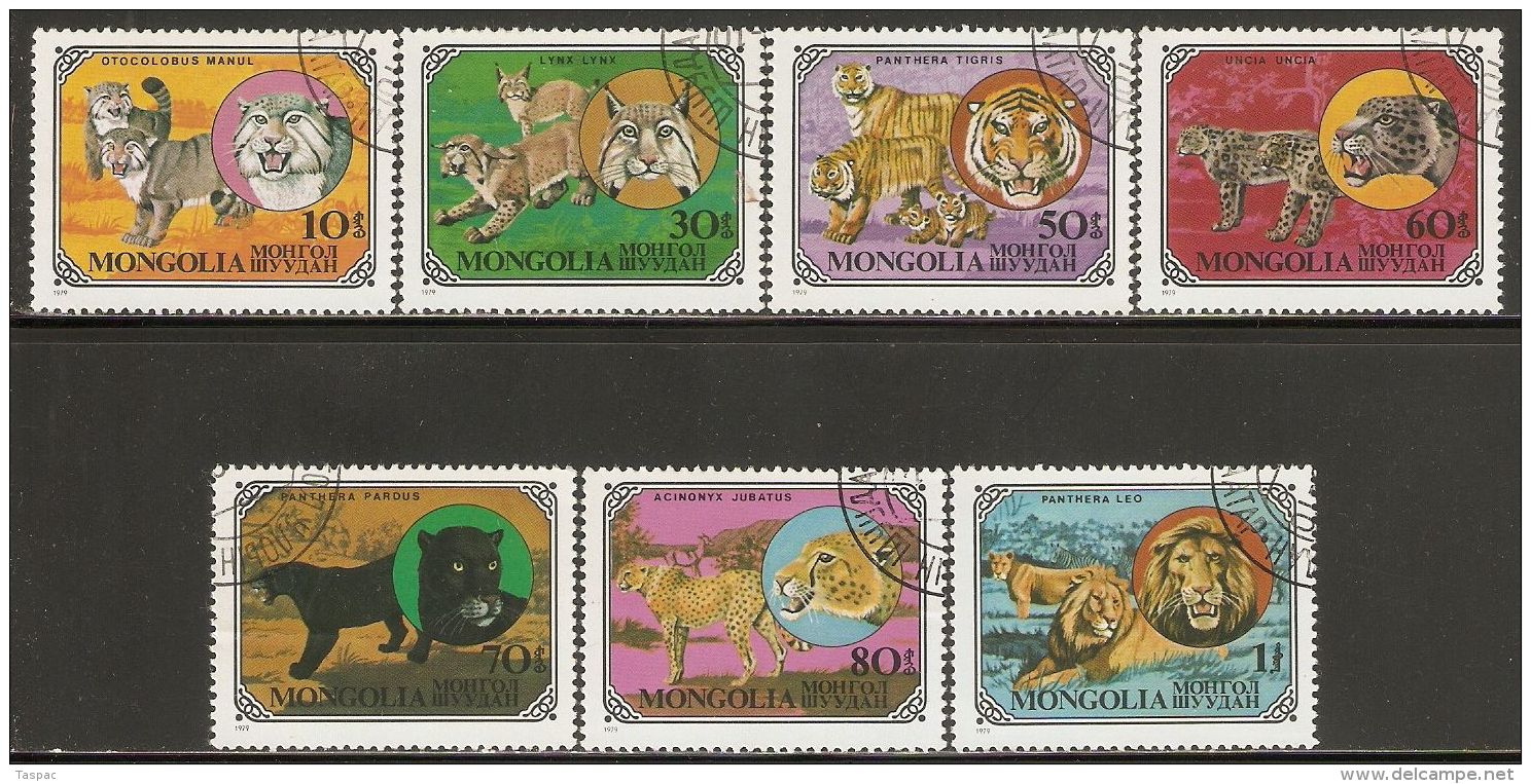 Mongolia 1979 Mi# 1245-1251 Used - Wild Cats - Mongolei