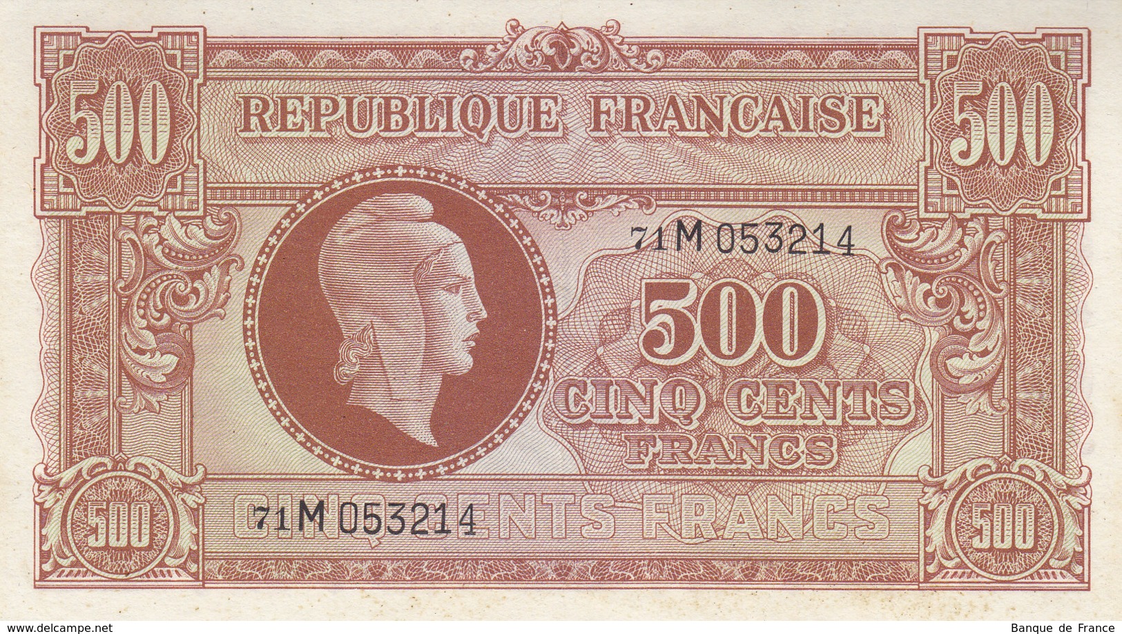 Billet 500 F Marianne 1945 FAY VF11.2 Lettre M Série 71 SPL - 1943-1945 Marianne