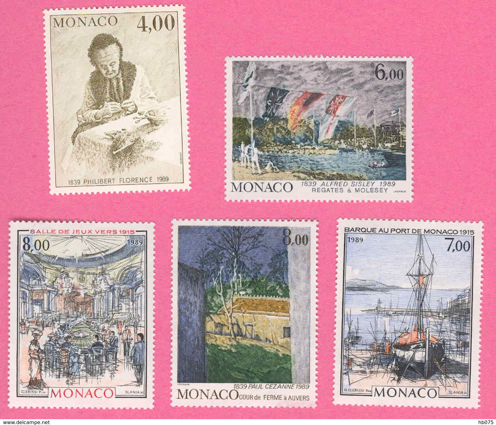 HB-P 009 MONACO Série Complète "peintres Célèbres" N°1693 à 1697 - Faciale -50% - Unused Stamps