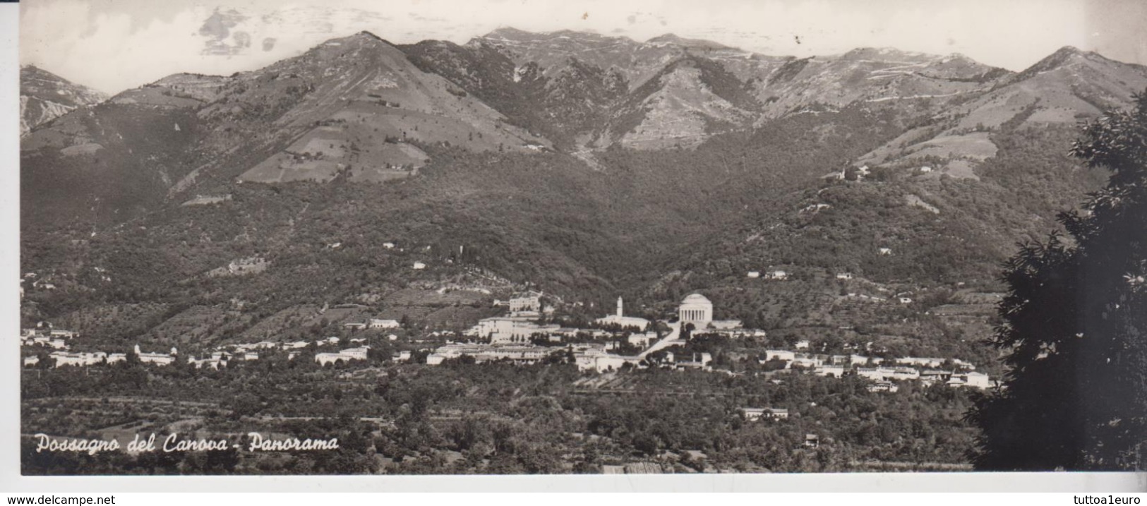 Possagno Del Canova Treviso Panorama Cartolina Lunga No Vg   Gg - Treviso