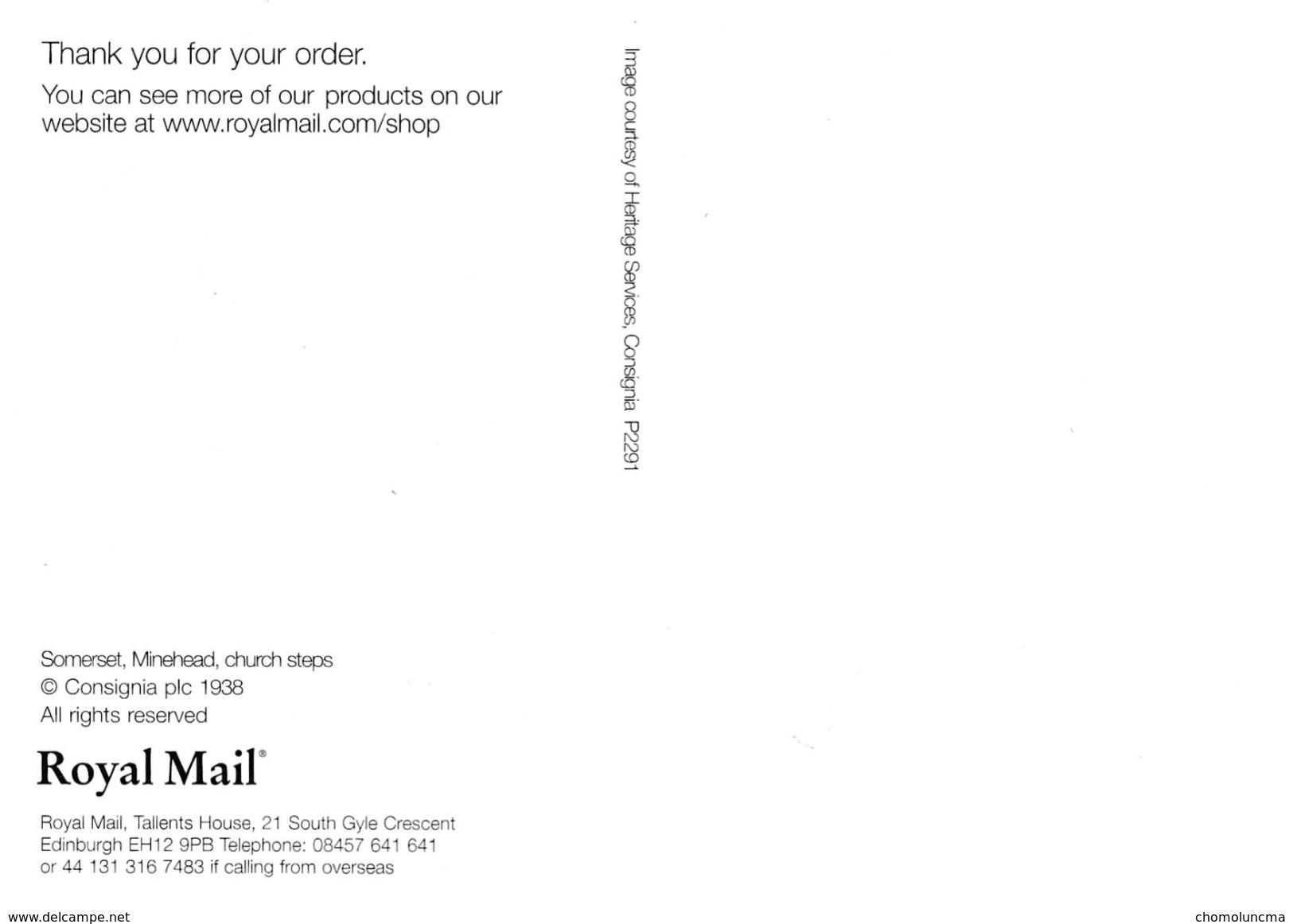 Somerset  Church Steps Minehead Royal Mail Postman Consigna Plc 1938 - Windsor