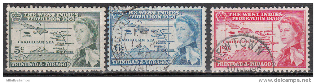 Trinidad And Tobago    Scott No.  86-88    Used    Year  1958 - Trinité & Tobago (...-1961)