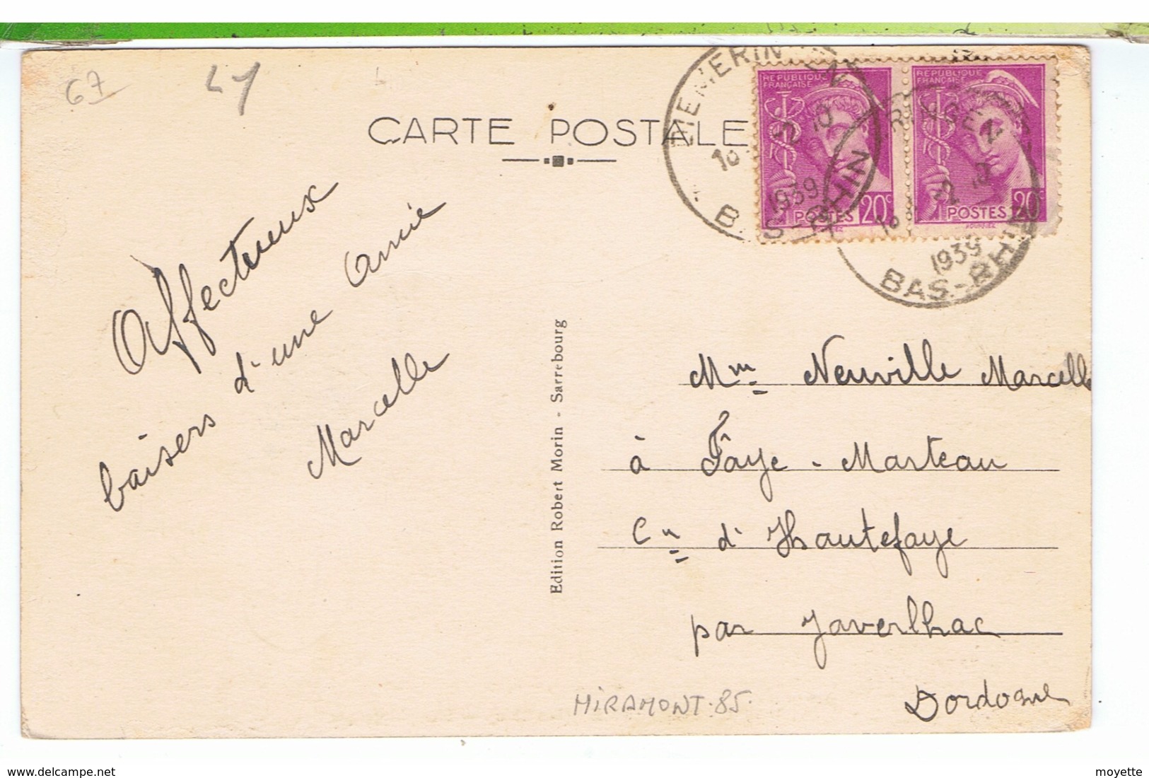CPA-67-1939-DIEMERINGEN-SITE PITTORESQUE-CHARCUTERIE LOUIS CONSTANS-1 VIEILLE VOITURE- - Diemeringen