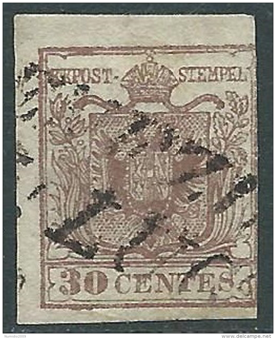 1850 LOMBARDO VENETO USATO 30 CENT II TIPO - M57-8 - Lombardo-Venetien