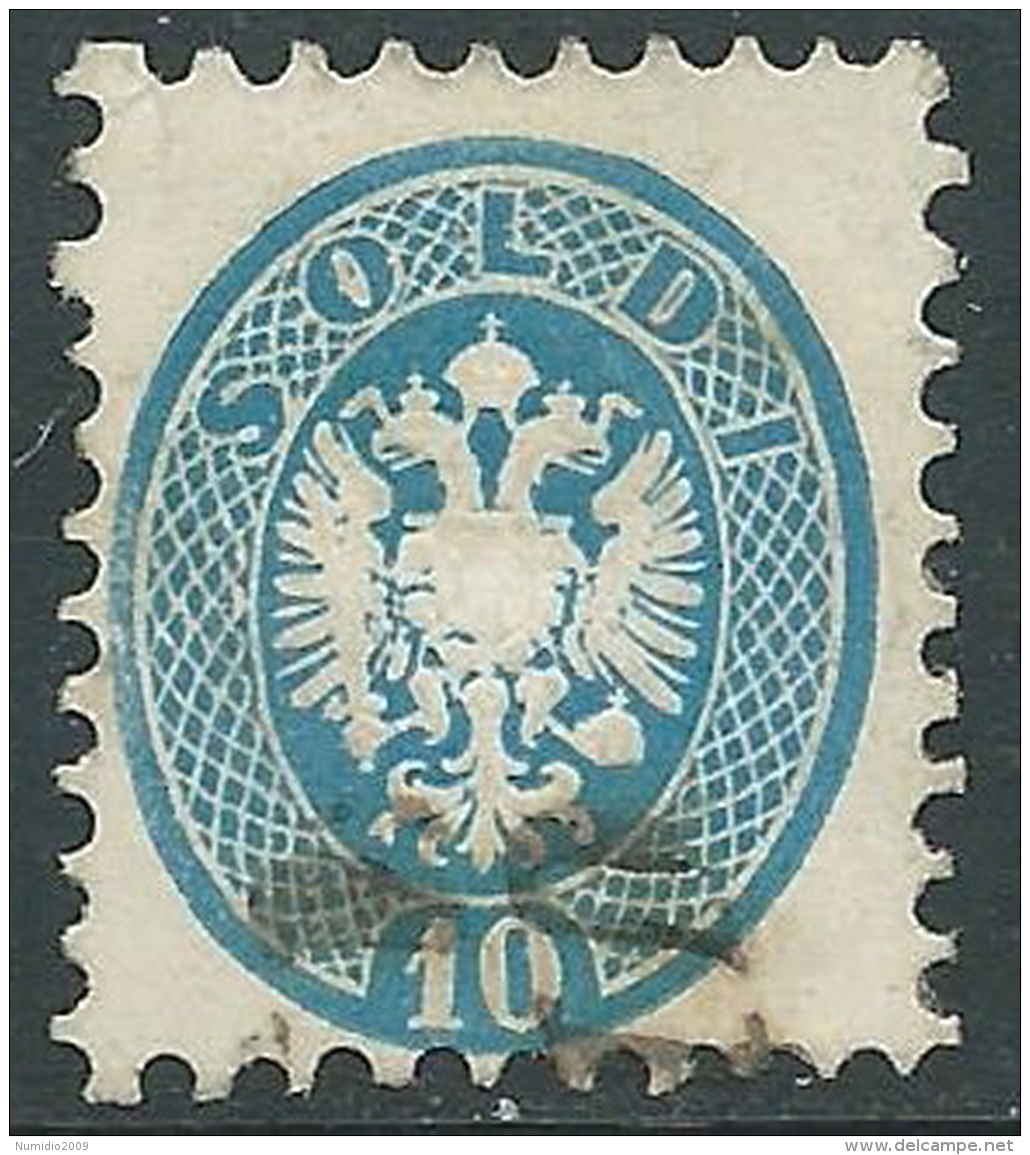 1864-65 VENETO E MANTOVA USATO 10 S  - M57-8 - Lombardy-Venetia