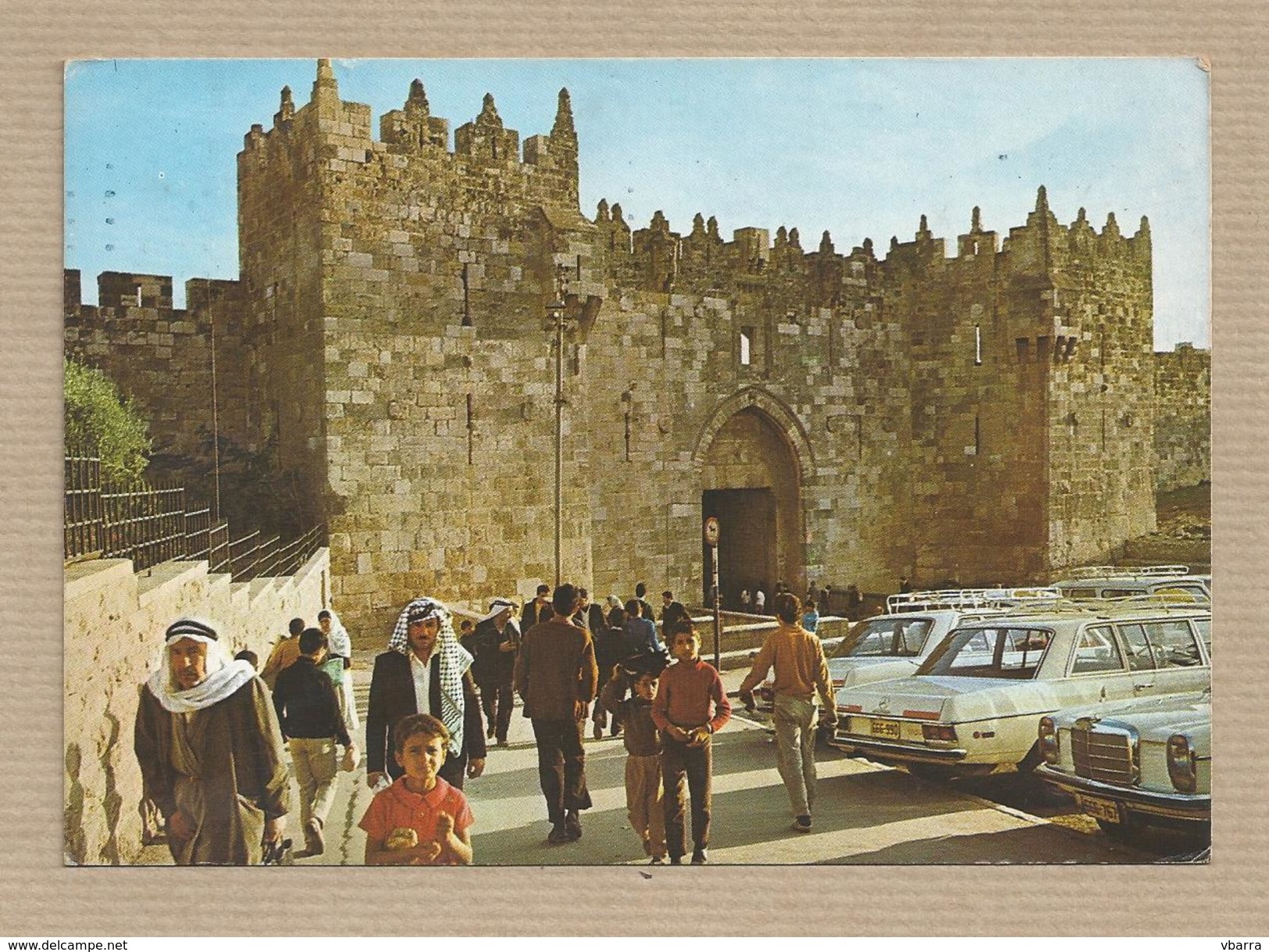 Israel Old Postcards Jerusalem Damascus Gate Places Of The Bible Used.  Israeli Stamps - Israel