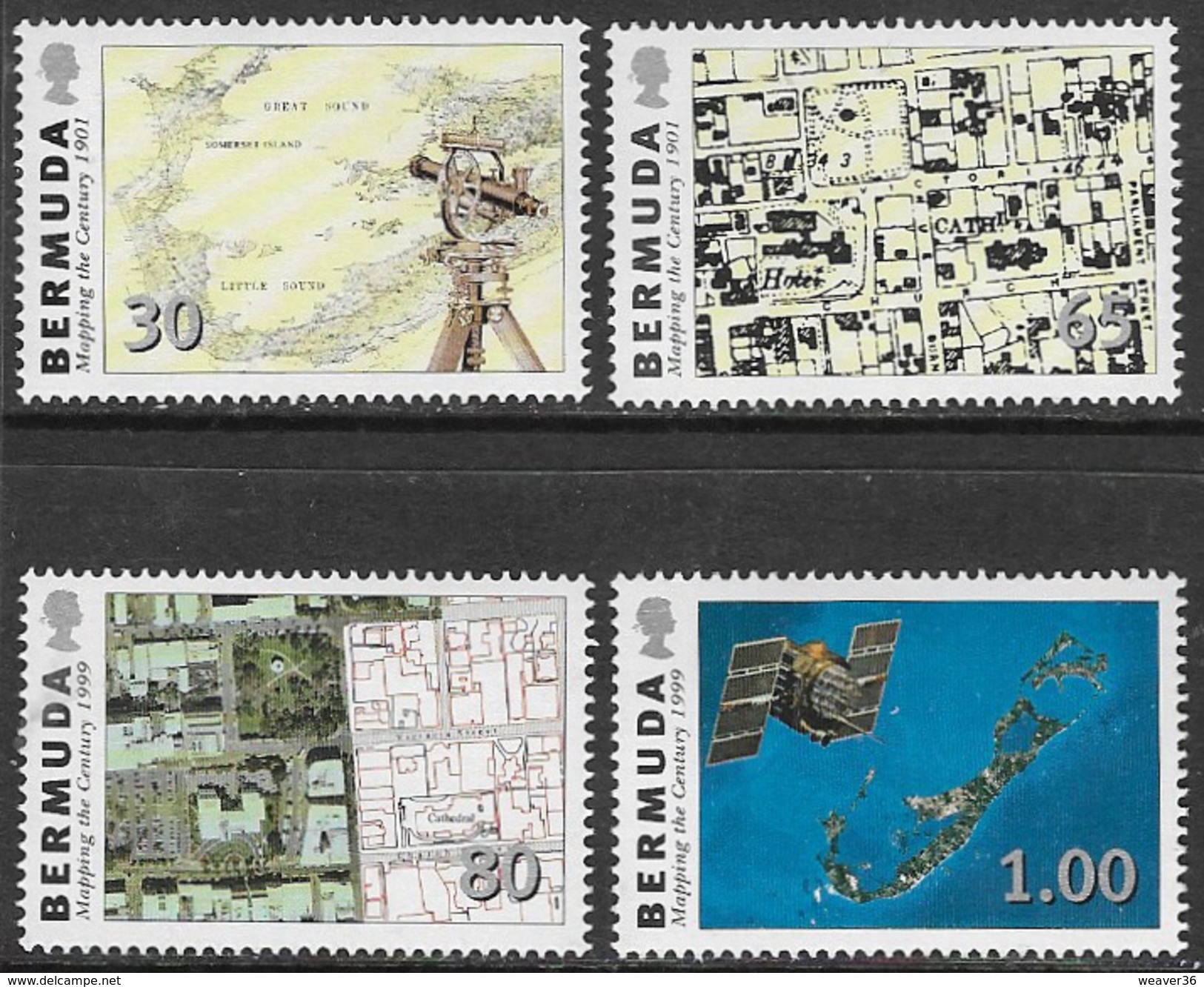 Bermuda SG830-833 1999 Centenary Of First Digital Map Of Bermuda Set 4v Complete Unmounted Mint [34/28873/2D] - Bermuda