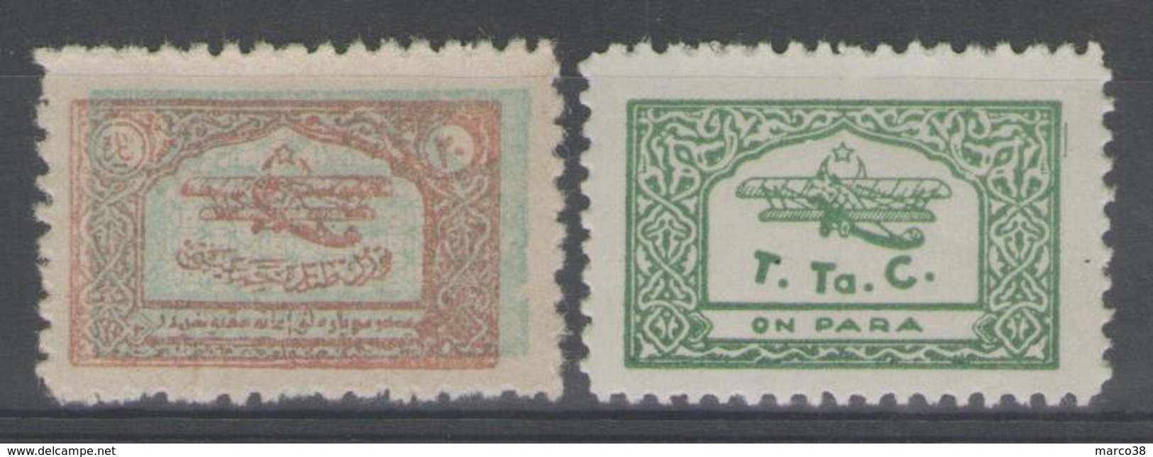TURQUIE:  LOT De 2 Vignettes ** "poste Aérienne", TB Et RARE ! - Unused Stamps