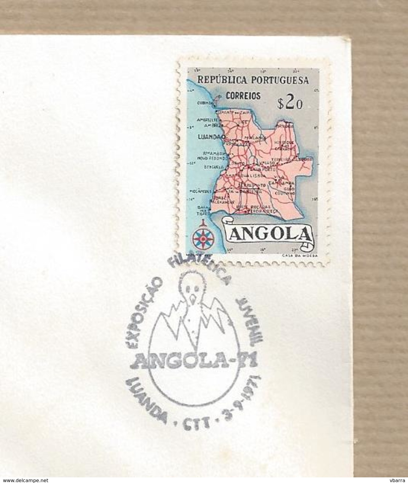 Angola FDC Portugal  (Periodo Colonial) Exposição Filatelica Juvenil Sobrescrito De Primeiro Dia - Angola