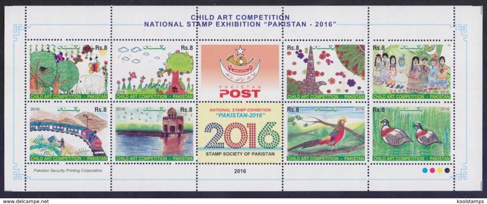 (FDC+MNH SHEET+LEAFLET) Pakistan 2016, "National Stamp Exhibition " Child Art Competition. - Pakistan