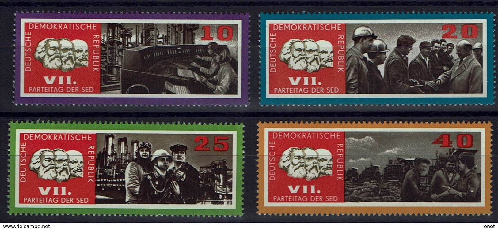 DDR 1967 - MiNr 1258-1261 - Sozialistischen Einheitspartei Deutschlands (SED) - Marx, Engels Und Lenin - Sonstige & Ohne Zuordnung