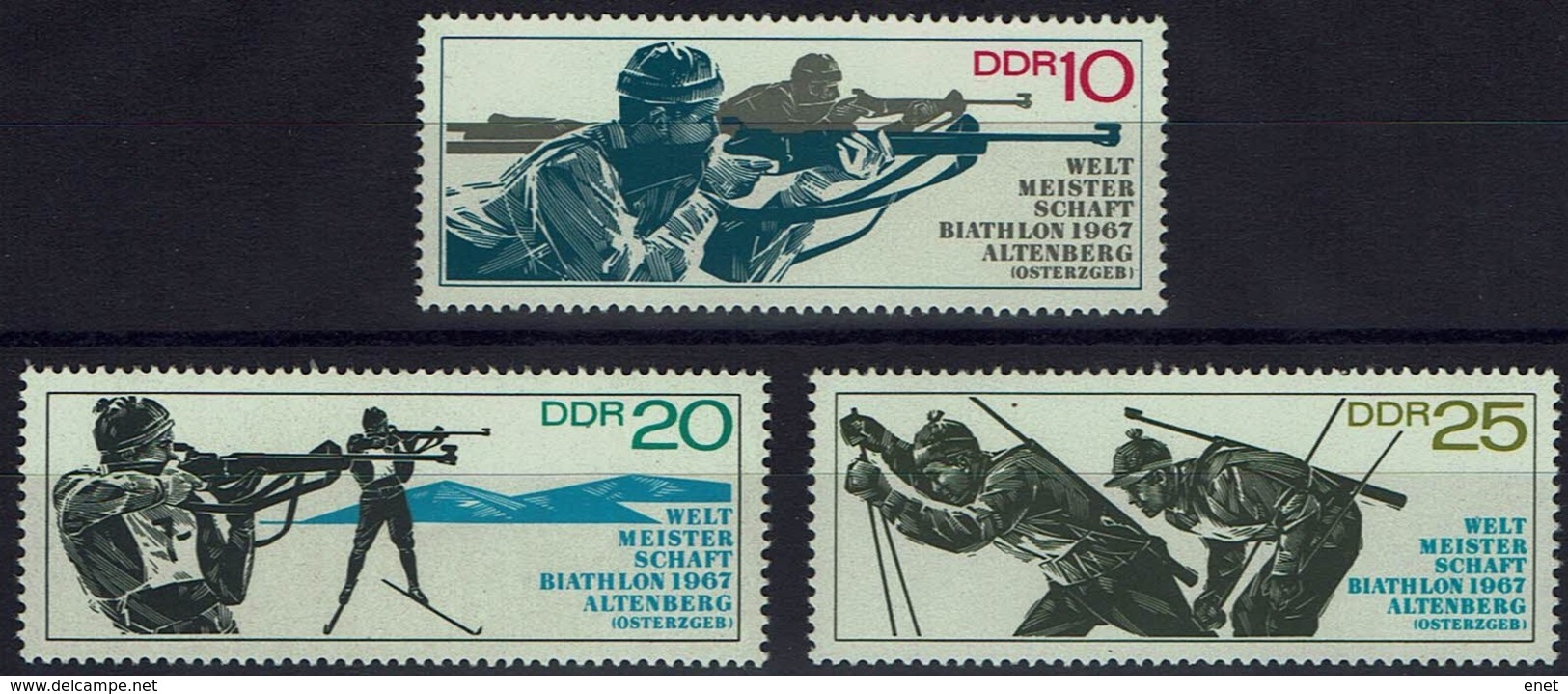 DDR 1967 - MiNr 1251-1253 - Biathlon-Weltmeisterschaften, Altenberg. - Wintersport (Sonstige)