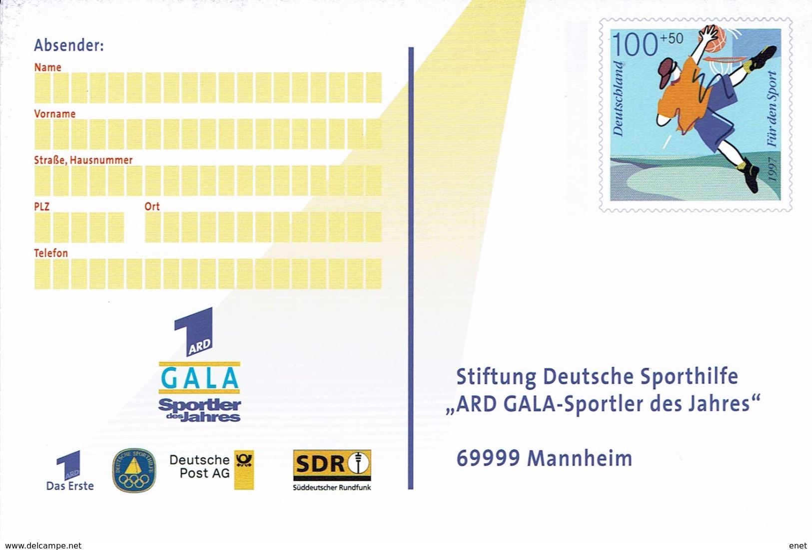 Deutschland 1997 - Postkarte - Sporthilfe - Streetball - Sonstige & Ohne Zuordnung