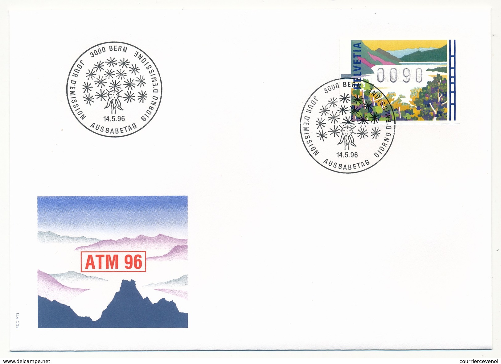 SUISSE - 5 Enveloppes FDC - Série D'étiquettes ATM 1996 - Automatic Stamps