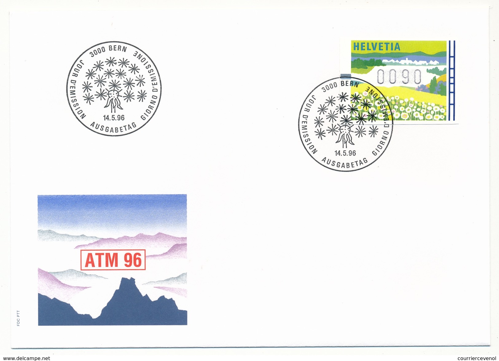 SUISSE - 5 Enveloppes FDC - Série D'étiquettes ATM 1996 - Automatenzegels