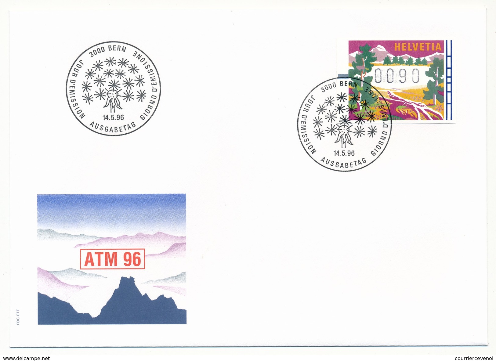 SUISSE - 5 Enveloppes FDC - Série D'étiquettes ATM 1996 - Automatic Stamps