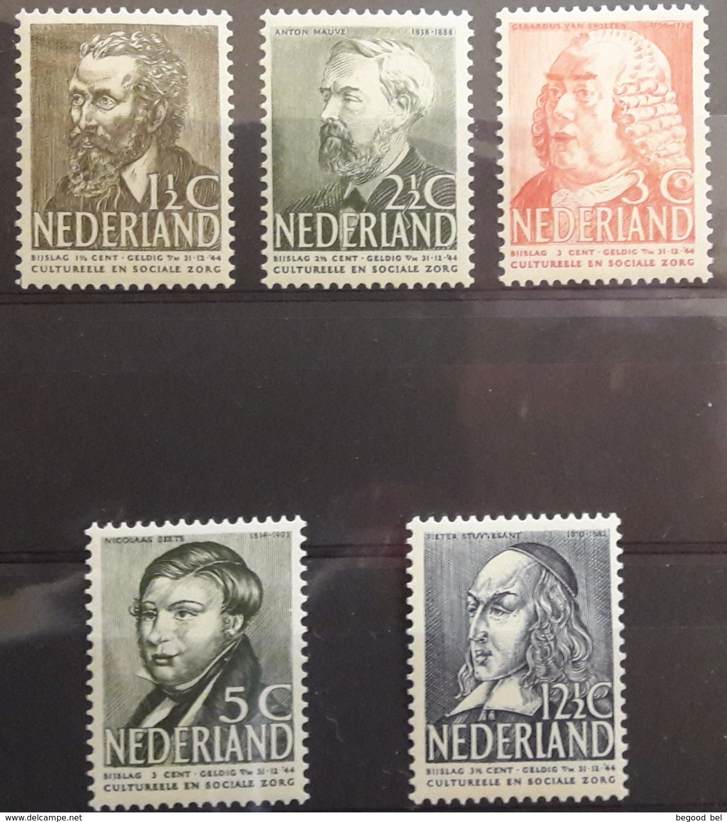 NETHERLANDS - MLH/* - 1939  - CELEBRITY - Yv 318-322 Mi 327-331 -  Lot 15391 - Unused Stamps